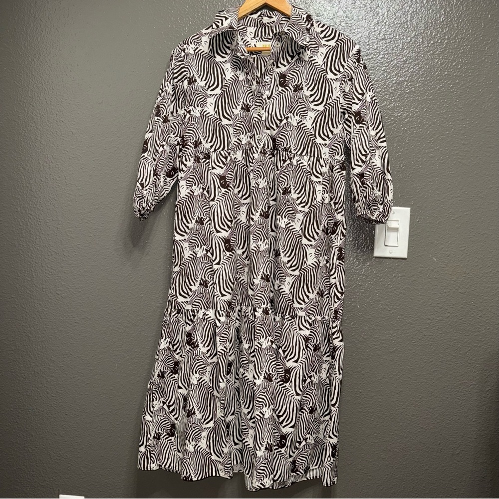 Maeve Bettina Brown and White Zebra Maxi Dress - Picture 3 of 8